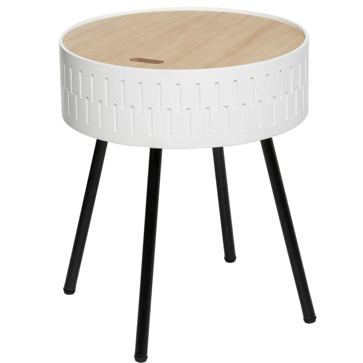 ATMOSPHERA Table coffre en bois (H45 cm) Shiro he Blanc New