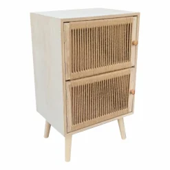 EMINZA Table d'appoint bois et corde de chanvre (H65 cm) Double Manille Beige Outlet