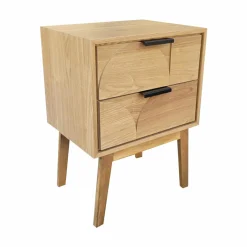 EMINZA Table d'appoint (H60 cm) Double Hanoï Naturel Bois Online