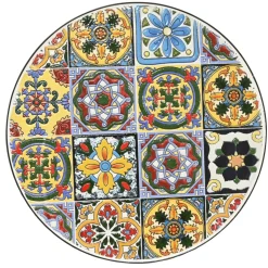 EMINZA Table d'appoint ronde en mosaïque (H46 x D39 cm) Braga Multicolore Clearance