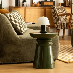 Atmosphera, cru017dateur d'intu017drieur Table d'appoint totem métal (H43 cm) Jaya e Vert Outlet