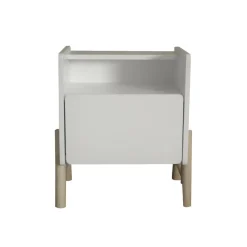 EMINZA Table de chevet avec tiroir enfant bois (H49 cm) Gabin he Blanc Outlet