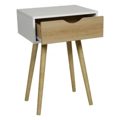 OSTARIA Table de chevet bois (H50 cm) Modern he Blanc Hot