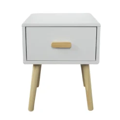 EMINZA Table de chevet enfant 1 tiroir bois (H44 cm) Livio Blanc