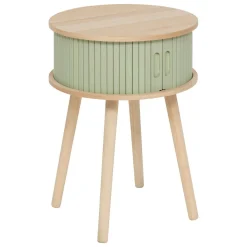 Atmosphera, cru017dateur d'intu017drieur Table de chevet ronde en bois (H54 cm) Nysos Vert d'eau Vert d'eau Sale