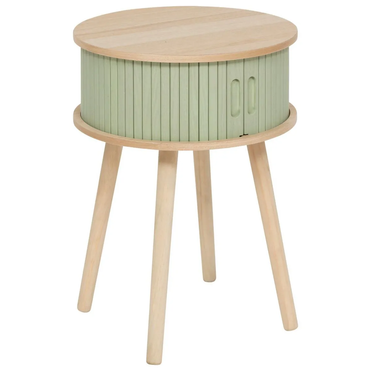 Atmosphera, cru017dateur d'intu017drieur Table de chevet ronde en bois (H54 cm) Nysos Vert d'eau Vert d'eau Sale