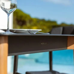 MOBELLIA Table de jardin carrée en aluminium 2 places (76 x 76 cm) Monte Carlo Gris Anthracite Best