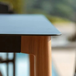 MOBELLIA Table de jardin carrée en aluminium 2 places (76 x 76 cm) Monte Carlo Gris Anthracite Best