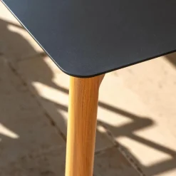 MOBELLIA Table de jardin carrée en aluminium 2 places (76 x 76 cm) Monte Carlo Gris Anthracite Best