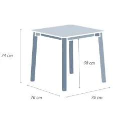 MOBELLIA Table de jardin carrée en aluminium 2 places (76 x 76 cm) Monte Carlo Gris Anthracite Best