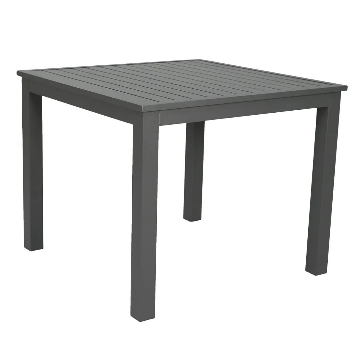 MOBELLIA Table de jardin carrée en aluminium 4 places (89 x 89 cm) Murano Gris Anthracite Best