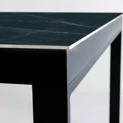 MOBELLIA Table de jardin en aluminium et céramique 10 places (240 x 120 cm) Kore Noir marbré New
