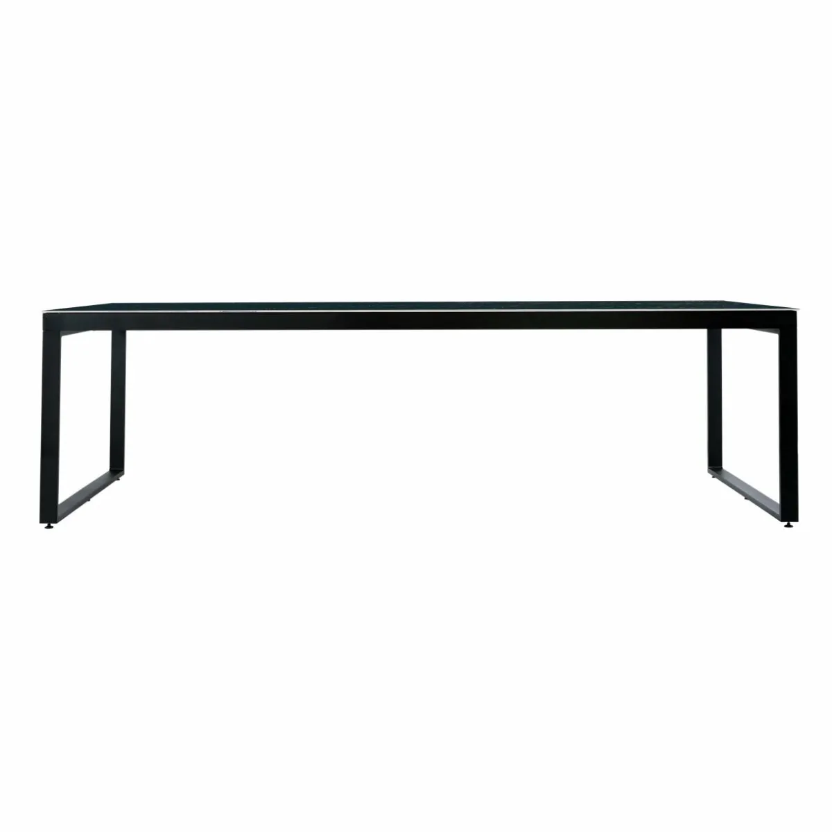 MOBELLIA Table de jardin en aluminium et céramique 10 places (240 x 120 cm) Kore Noir marbré New