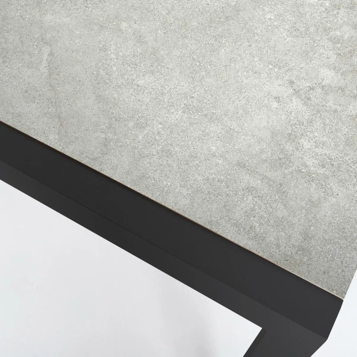 MOBELLIA Table de jardin en aluminium et céramique 8 places (180 x 90 cm) Modena Gris clair Outlet