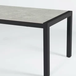 MOBELLIA Table de jardin en aluminium et céramique 8 places (180 x 90 cm) Modena Gris clair Outlet