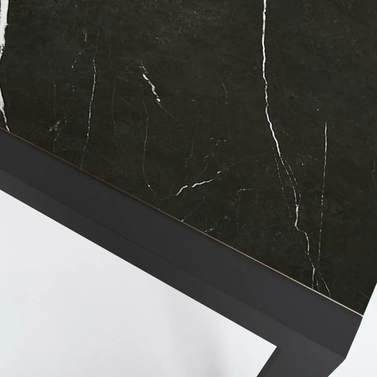 MOBELLIA Table de jardin en aluminium et céramique 8 places (180 x 90 cm) Modena Noir marbré Clearance