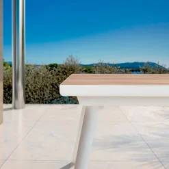 MOBELLIA Table de jardin extensible en aluminium 10 places (260 x 96 cm) Amalfi Blanc