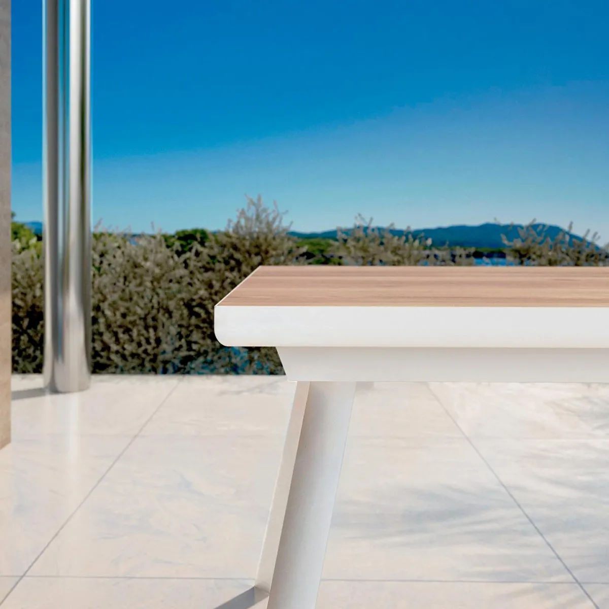 MOBELLIA Table de jardin extensible en aluminium 10 places (260 x 96 cm) Amalfi Blanc