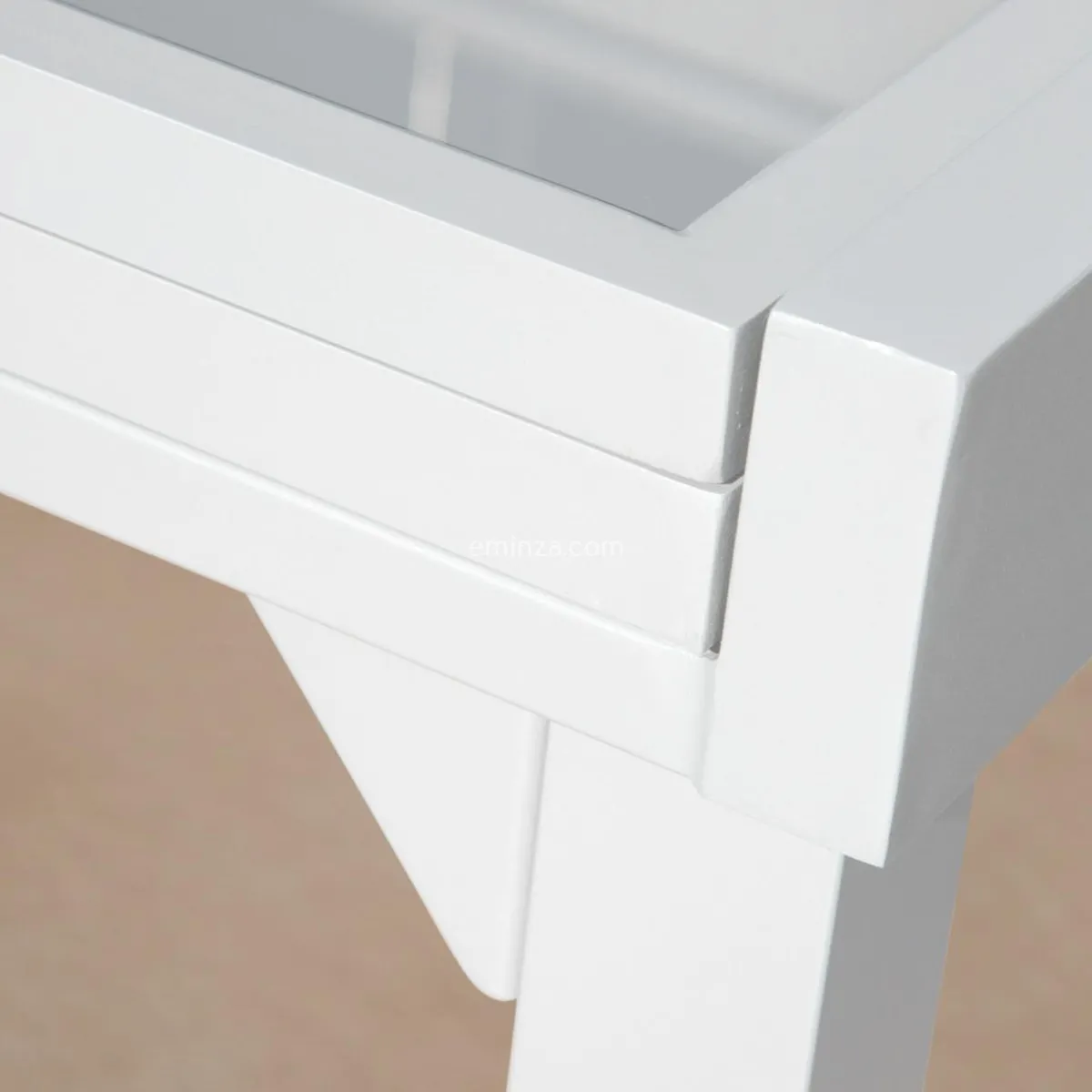 MOBELLIA Table de jardin extensible en verre 12 places (200/320 x 100 cm) Murano Blanc Discount