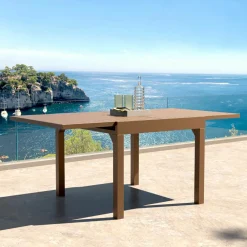 MOBELLIA Table de jardin extensible en aluminium 8 places (90/180 x 90 cm) Murano Bronze