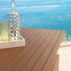 MOBELLIA Table de jardin extensible en aluminium 8 places (90/180 x 90 cm) Murano Bronze