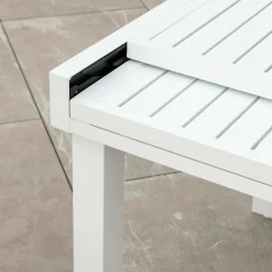 MOBELLIA Table de jardin extensible aluminium 10 places (135/270 x 90 cm) Murano Blanc Online
