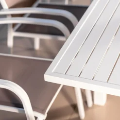 MOBELLIA Table de jardin extensible aluminium 10 places (135/270 x 90 cm) Murano Blanc Online
