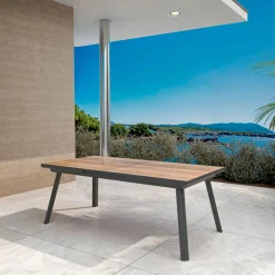 MOBELLIA Table de jardin extensible en aluminium 10 places (260 x 96 cm) Amalfi Gris Anthracite Clearance
