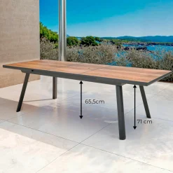 MOBELLIA Table de jardin extensible en aluminium 10 places (260 x 96 cm) Amalfi Gris Anthracite Clearance