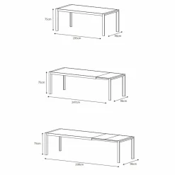 MOBELLIA Table de jardin extensible en aluminium 12 places (195/300 x 96 cm) Amalfi Blanc Online