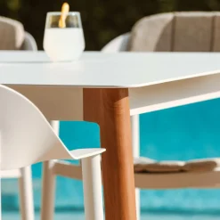 MOBELLIA Table de jardin rectangulaire en aluminium 10 places (240 x 120 cm) Monte Carlo Blanc Clearance