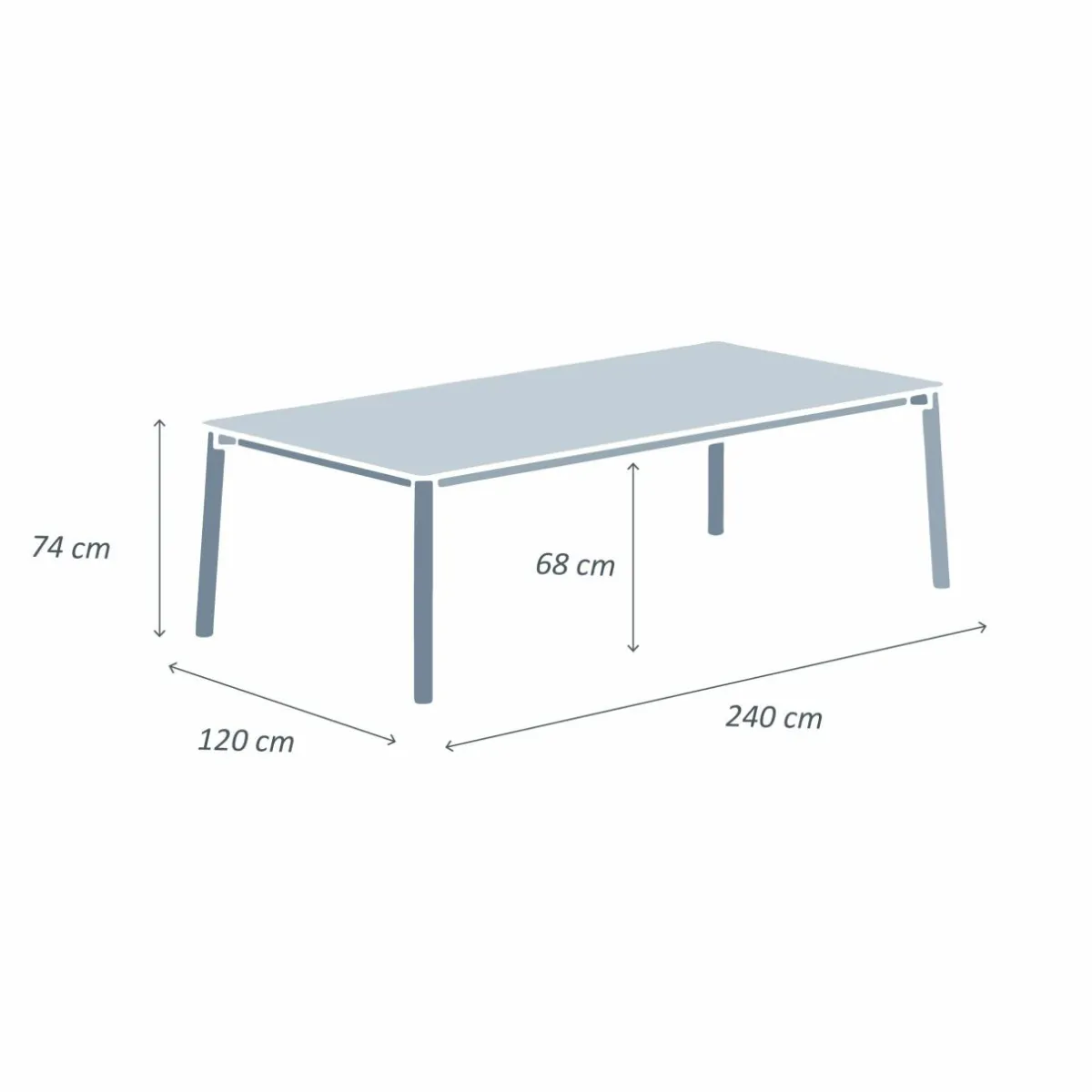 MOBELLIA Table de jardin rectangulaire en aluminium 10 places (240 x 120 cm) Monte Carlo Blanc Clearance