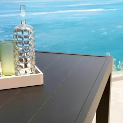 MOBELLIA Table de jardin rectangulaire aluminium 10 places (240 x 120 cm) Murano Gris Anthracite Best