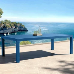 MOBELLIA Table de jardin rectangulaire aluminium 10 places (240 x 120 cm) Murano Bleu pétrole Sale