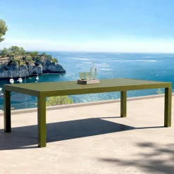 MOBELLIA Table de jardin rectangulaire aluminium 10 places (240 x 120 cm) Murano Vert olive Sale