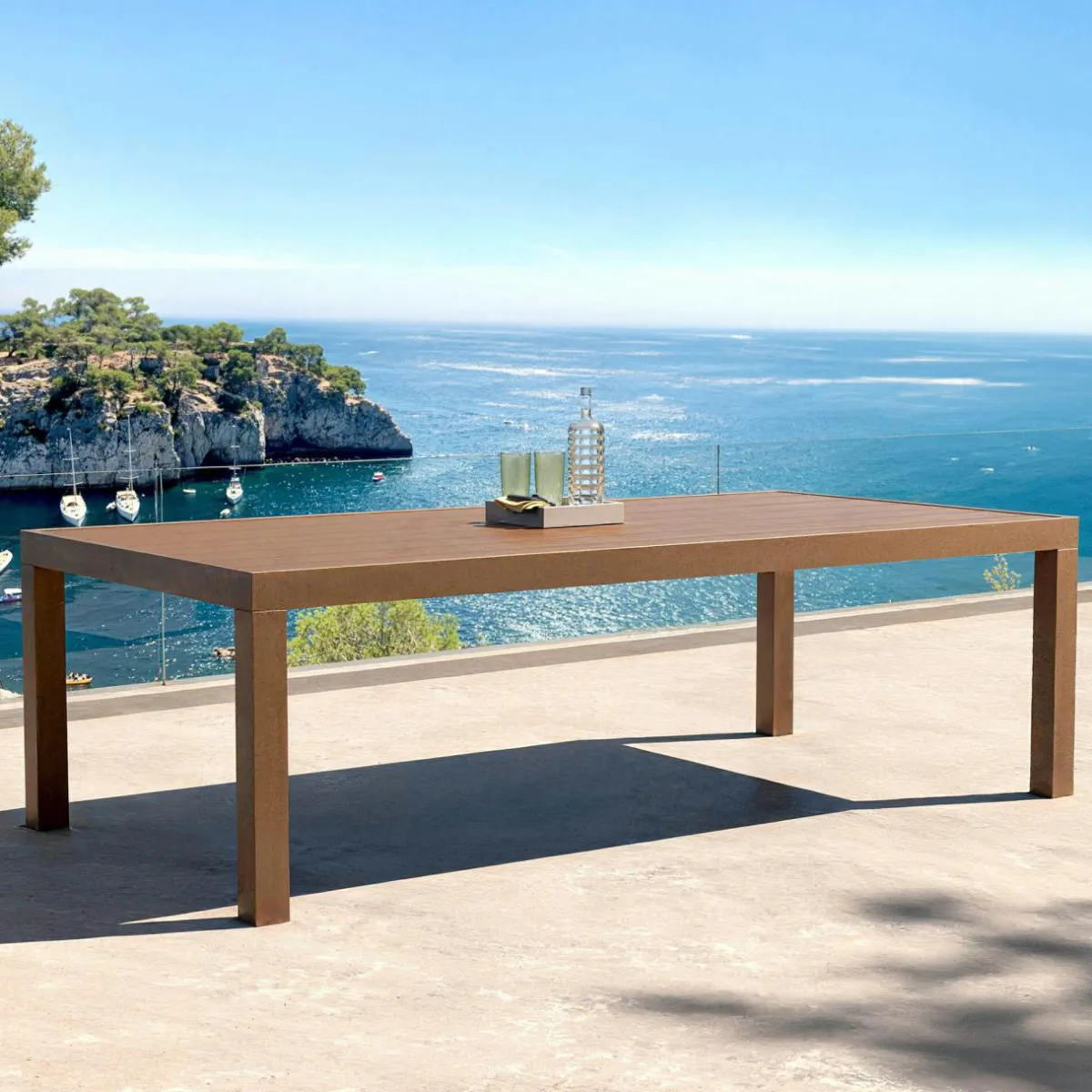 MOBELLIA Table de jardin rectangulaire aluminium 10 places (240 x 120 cm) Murano Bronze Online