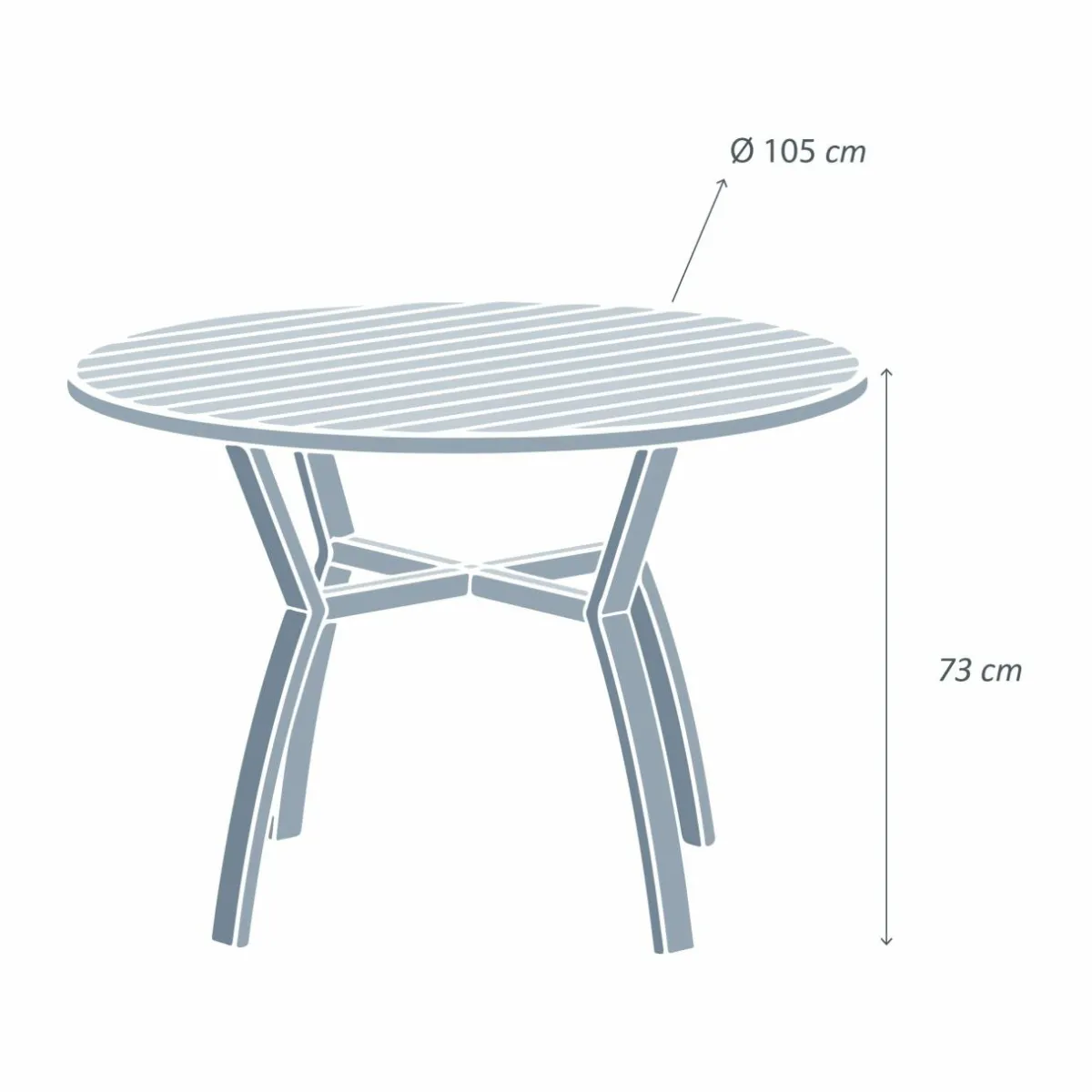 MOBELLIA Table de jardin ronde en aluminium 5 places (D105 cm) Murano Blanc