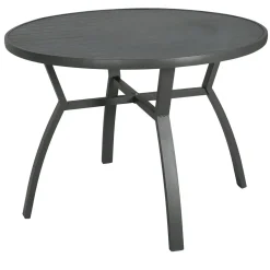 MOBELLIA Table de jardin ronde en aluminium 5 places (D105 cm) Murano Gris Anthracite Clearance
