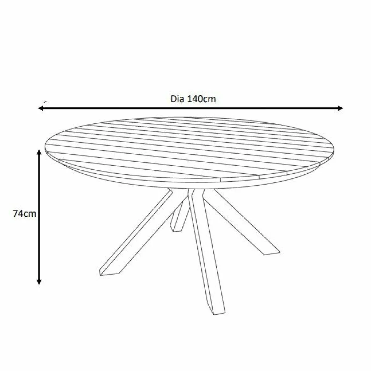 MOBELLIA Table de jardin ronde en aluminium et bois teck 8 places (D140 cm) Bali Gris Anthracite Outlet
