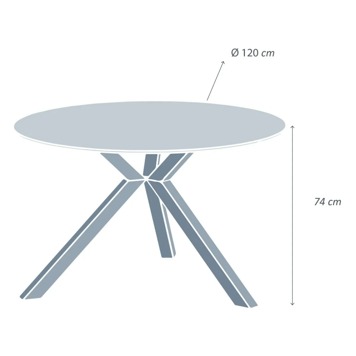 MOBELLIA Table de jardin ronde en aluminium et céramique 6 places (D120 cm) Kore Blanc Discount