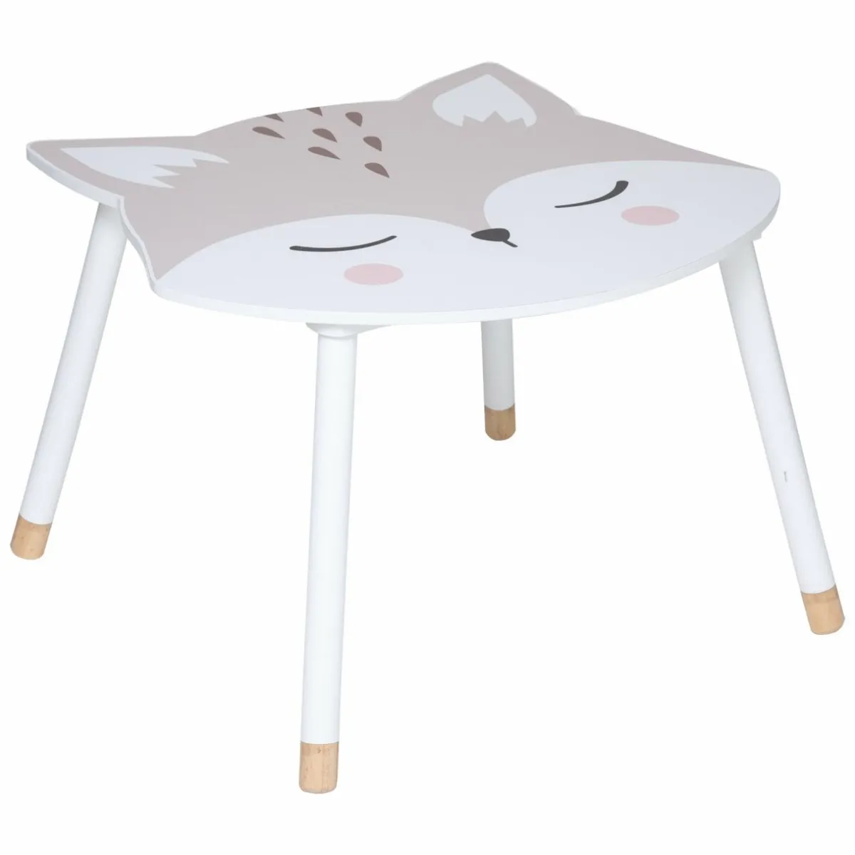 Atmosphera createur d'interieur for kids Table enfant bois (H43 cm) Douceur Renard he Blanc Outlet