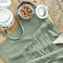 EMINZA Tablier avec poches gaze de coton Gaïa Vert Eucalyptus Sale