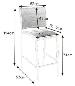 MOBELLIA Tabouret de jardin aluminium empilable Murano et taupe Blanc New