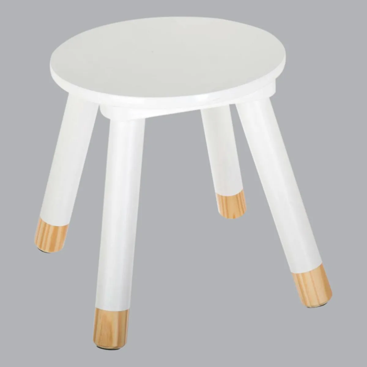 Atmosphera createur d'interieur for kids Tabouret enfant bois (H24 cm) Douceur Blanc New