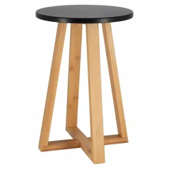 TENDANCE Tabouret plateau (H43 cm) Bambou Noir Best