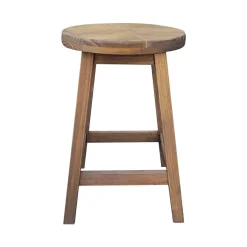 EMINZA Tabouret rond bois (H45 cm) Davao Marron Clearance