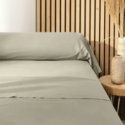 DOUCEUR D'INTERIEUR Taie de traversin coton bio (L185 cm) Biolina Taupe Outlet