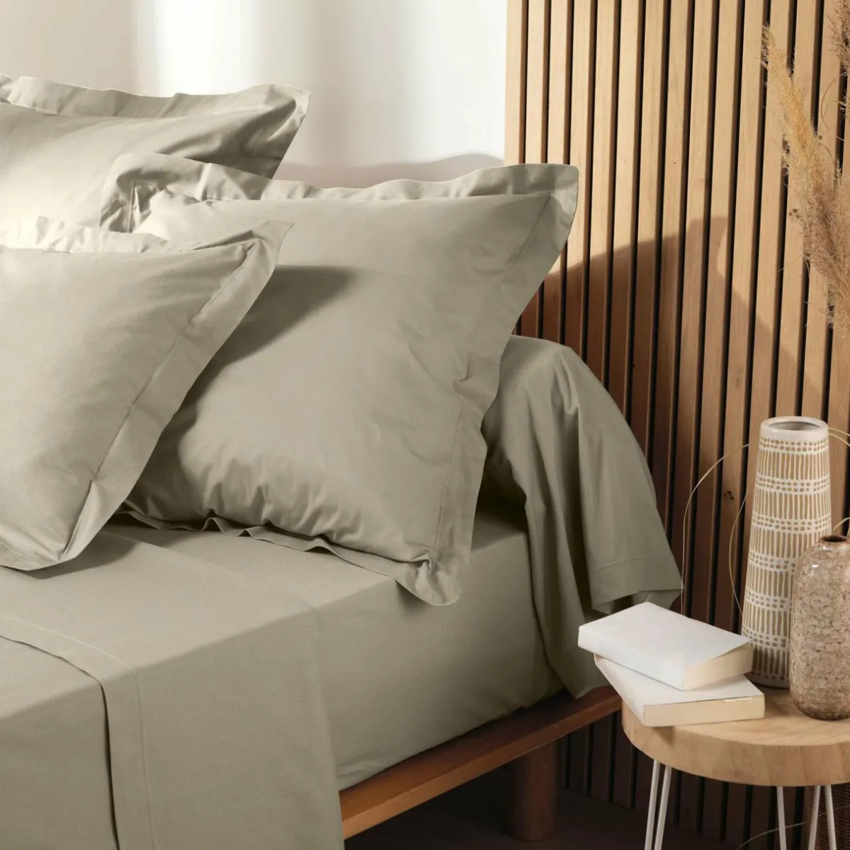 DOUCEUR D'INTERIEUR Taie de traversin coton bio (L185 cm) Biolina Taupe Outlet