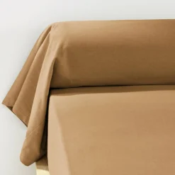 EMINZA Taie de traversin flanelle de coton (L185 cm) Théa Camel Sale
