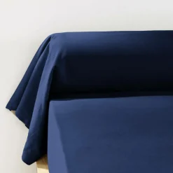 EMINZA Taie de traversin flanelle de coton (L185 cm) Nina Bleu nuit Hot